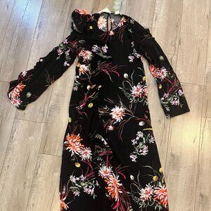 Long H&M dark floral dress; new with tags
